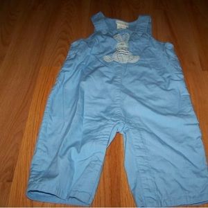 Infant Size 9 Months Lullaby Club Light Blue Bunny Rabbit Easter Longalls Romper